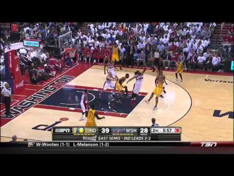 NBA, playoff 2014, Pacers vs. Wizards, Round 2, Game 6, Move 19, David West, fake