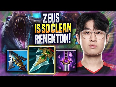 ZEUS IS SO CLEAN WITH RENEKTON! - T1 Zeus Plays Renekton TOP vs Lulu! | Season 2022