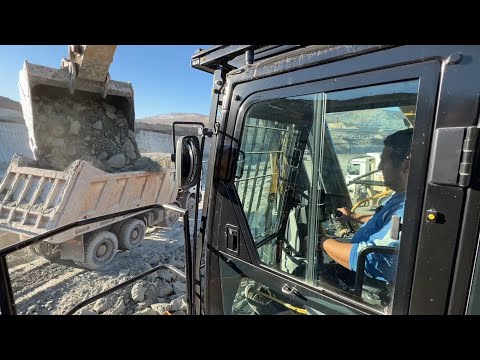 Caterpillar 6015B Excavator Loading Mercedes And MAN Trucks - Sotiriadis Mining Works
