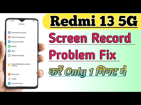 Redmi 13 5G Me Screen Recording Problem Solve | Screen Record Setting Kaise Kare |