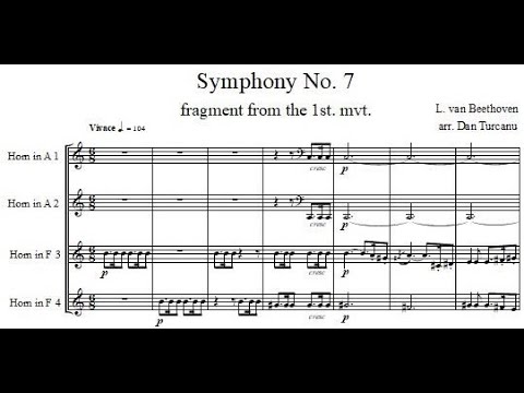 Beethoven 7 mvt  1 fragment for horn quartet