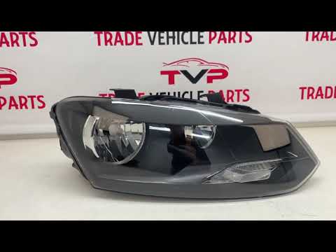 Fits VW Polo 2009-2014 Headlight Headlamp All Black Twin Reflector Type Driver Side video