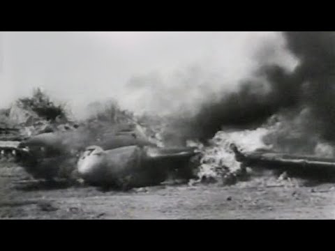 P-38 crash - Stock Footage