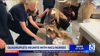 Quadruplets Reunite with NICU Nurses on KTLA