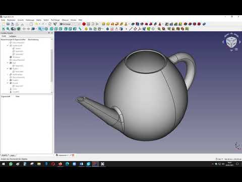 FreeCAD 0.19, Basics , Tutorial für Hohlkörper Konstruktion Gießkanne für 3D-Druck