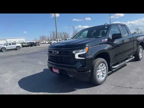 2025 Chevrolet Silverado 1500 Double Cab Standard Box 4-Wheel Drive RST in Black for sale at Lally Chevrolet Ltd. in Tilbury, ON