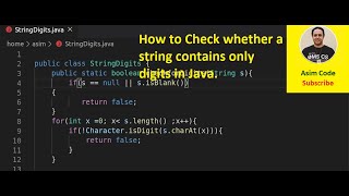 How to Check whether a string contains only digits in Java