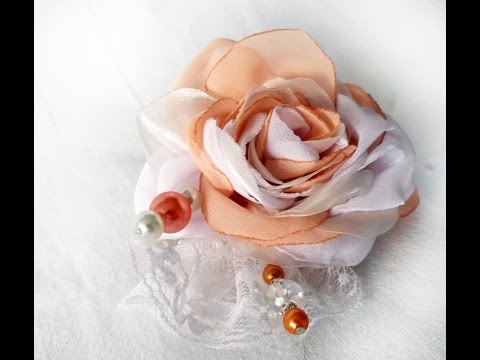 How to make fabric rose jak zrobić róża z materiału satynowa Роза из Ткани DIY tutorial satin flower