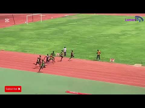 Boys 100m. Heat 3. Wisdom from AugusCo wins. Central Region SUPER ZONALS. 2025.