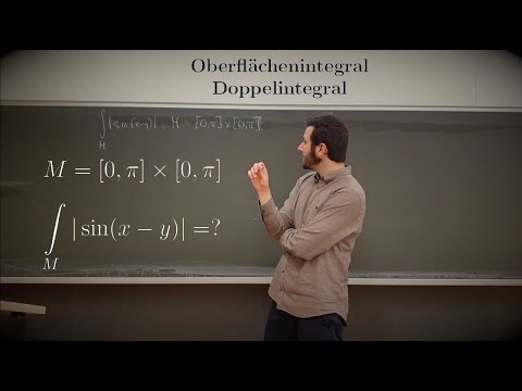 Doppelintegral |sin(x-y)| über [0,π]x[0,π] (Oberflächenintegral, mehrdimensionales Integral)
