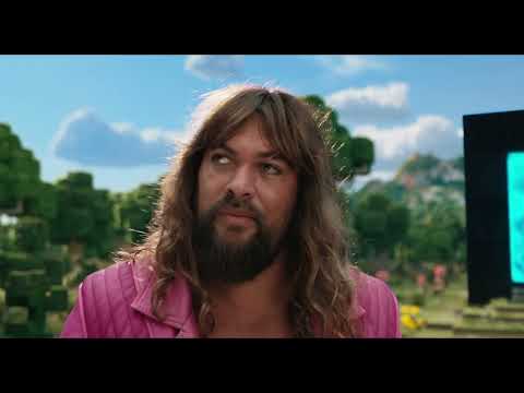 A Minecraft Movie official trailer still with Steve and the Overworld