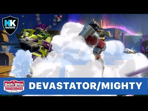 Angry Birds Transformers - Devastator + New Character Superion Team Up + New Devastator End Scene!