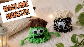 Easy Macrame Ghost Tutorial | Halloween DIY | Cute Macrame Halloween Decor | Easy Macrame Monster 