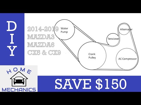 2014-2023 Mazda6 Mazda3 CX5 CX9 2.5L Engine Serpentine (Drive) Belt and Water Pump Belt Replacement