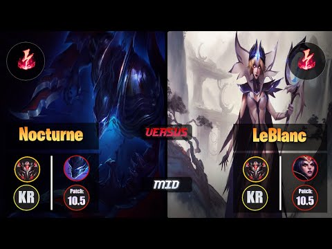 GrandMaster NOCTURNE [Electrocute] (Mid) VS  LEBLANC - Grandmaster KR Patch 10.5