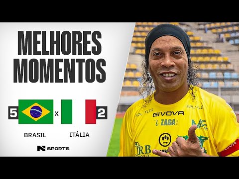 MELHORES MOMENTOS | JOGOS DOS FAMOSOS | BRASIL X ITÁLIA | RONALDINHO GAÚCHO