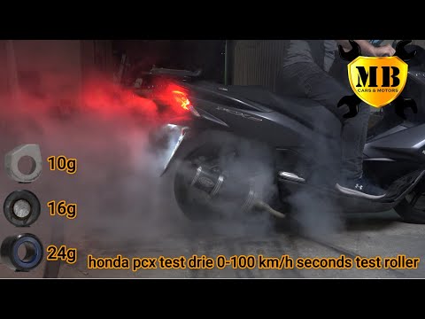 test drie honda pcx 0-100 km/h seconds test roller 10g 16g (3 24g 3 16g) top speed.