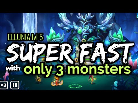 summoners war: ELLUNIA lvl 5 reliable  59 sec. speed team!