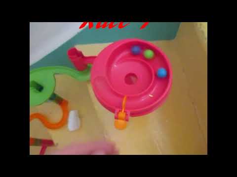 Long marble race down the stairs