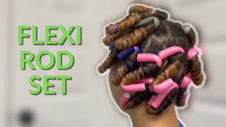 🔥 Flexi Rods on Natural Hair + Rice Water 🍚 💦