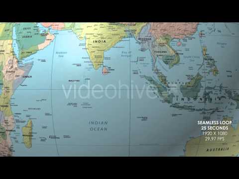 Rotating Globe World Political Map Equator Focus