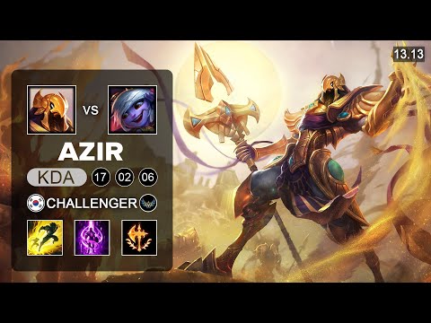 Azir vs Tristana Mid - KR Challenger - Patch 13.13 Season 13