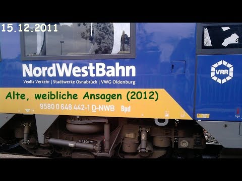 Alte, Weibliche Ansagen der NordWestBahn (Linie RB44) + Mitfahrt von 2012 by BusFreak11