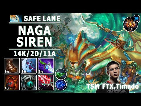 Naga Siren Safe Lane Carry | 7.31b | TSM.Timado Pro Naga Play | Dota 2 Immortal Gameplay