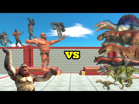 PUNCH TEAM VS CARNIVORE DINOSAURS Animal Revolt Battle Simulator