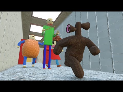 Siren Head run away from Baldi's Basics