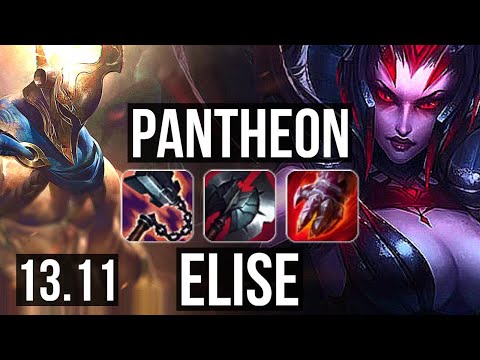 PANTHEON vs ELISE (JNG) | 13/1/10, Godlike | KR Master | 13.11