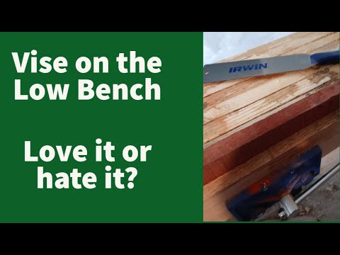 Vise on the low workbench