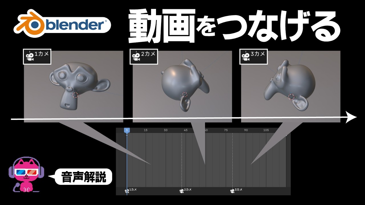 複数カメラをつなげてレンダリングする方法【カメラバインダー】