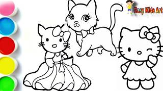 🎀 Hello Kitty Coloring Page for Kids | Easy Cute Cat Drawing 🐱✨