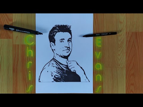 How to draw Chris Evans. (Chris Evans Silhouette Drawing)