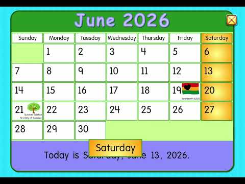 Starfall Calendar June 13, 2026 