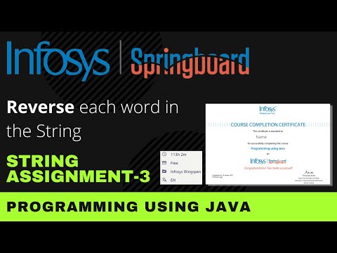 Reverse Each Word In String String Assignment 3 Programming Using Java Infosys Springboard