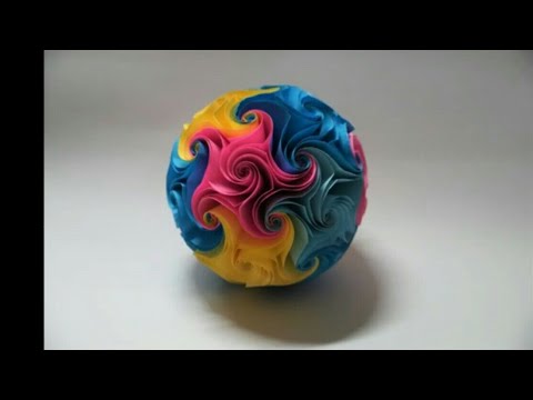 How to make Twirl Star Ball//Paper star ball// Origami Flower//Paper Things Without Glue