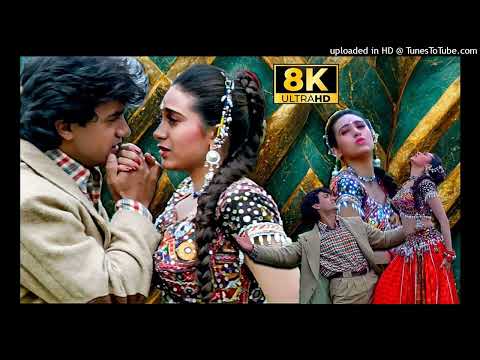 Pucho Zara Pucho 8K Full Video Song _ Aamir Khan, Karisma Kapoor, Alka Yagnik, Kumar Sanu 🔥 90s Hits