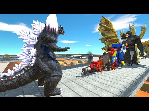 Space Godzilla vs King Kong LAVA DEATH RUN - Animal Revolt Battle Simulator