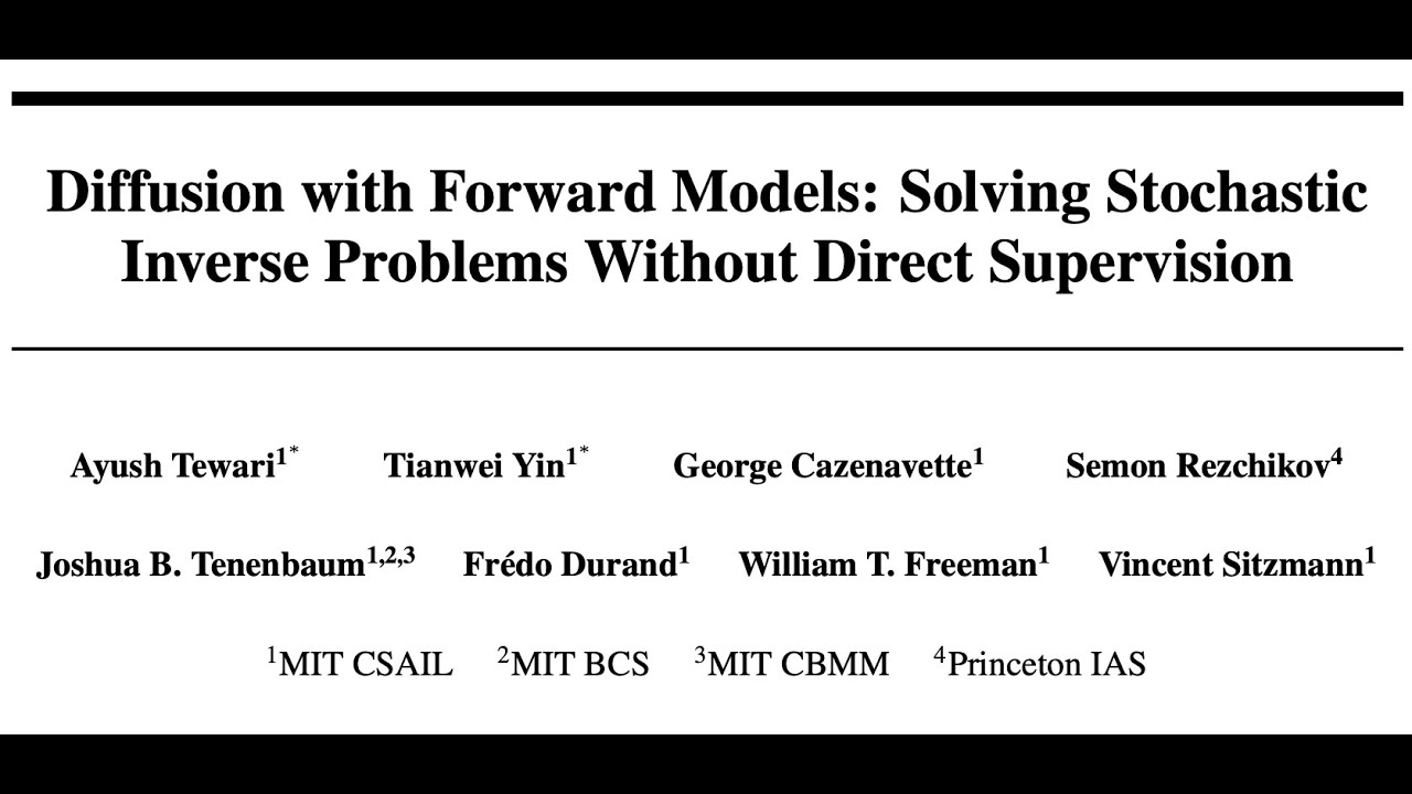 Diffusion with Forward Models: Solving Stochastic Inverse Problems Without Direct Supervision