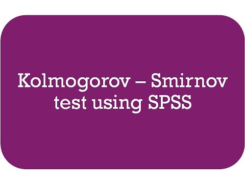 kolmogorov smirnov test using SPSS