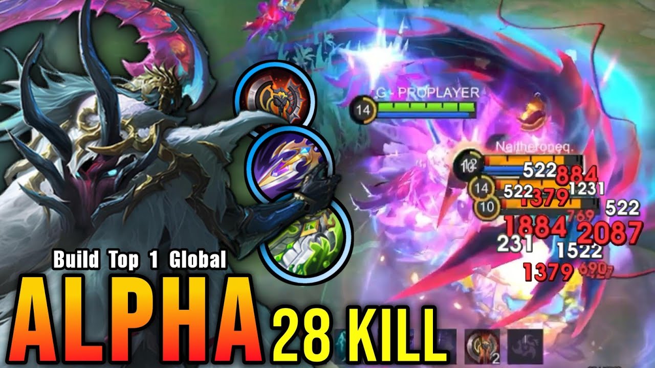 28 Kills!! Alpha LEGEND Skin 100% Killing Machine!! - Build Top 1 Global Alpha ~ MLBB
