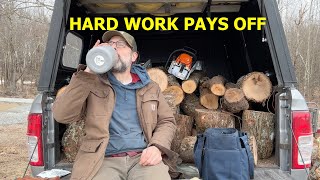 Cutting and Loading TONS of FREE Firewood By Hand!