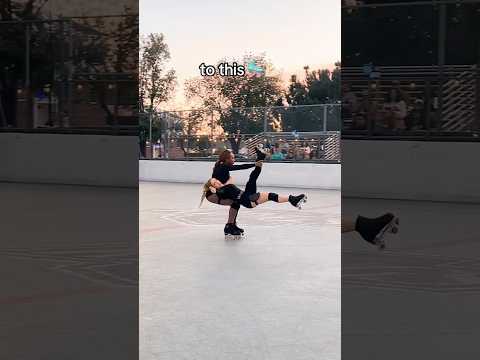 how it started vs how its going 💗🛼 my artistic pair skating journey #rollerskating