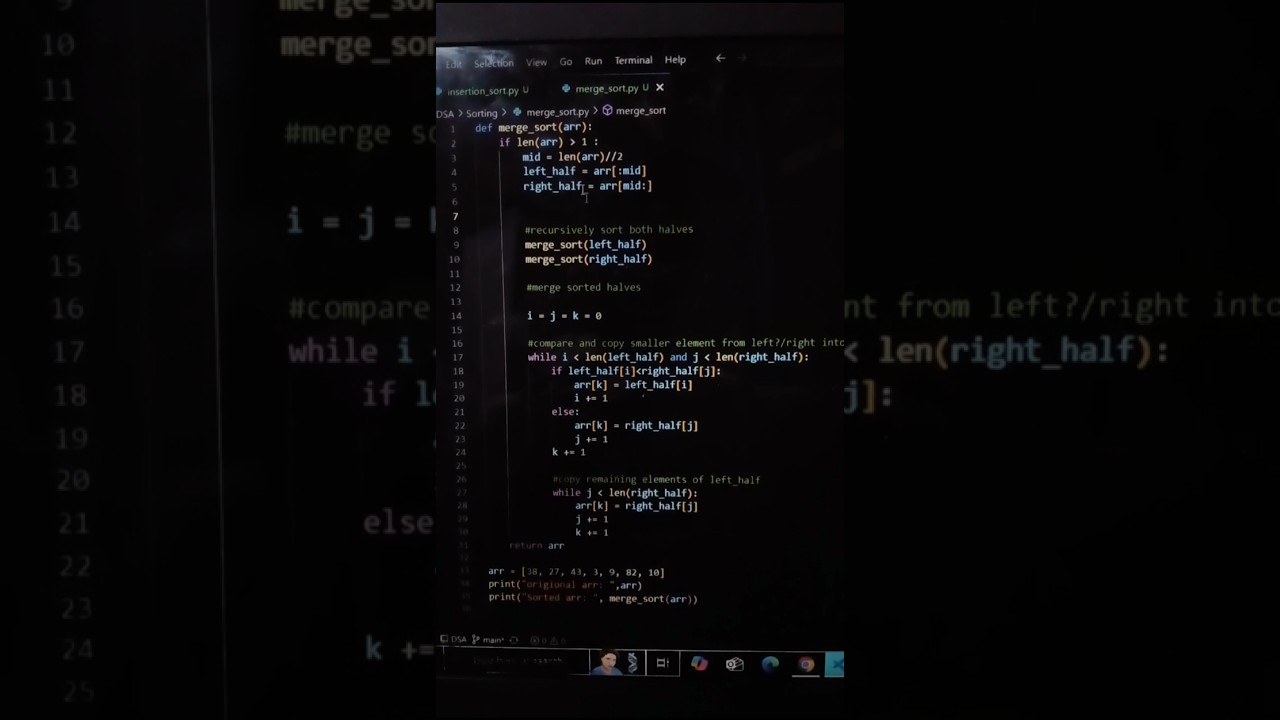 learning Merge Sort 💡 | Day 19 of 100 Days DSA Challenge