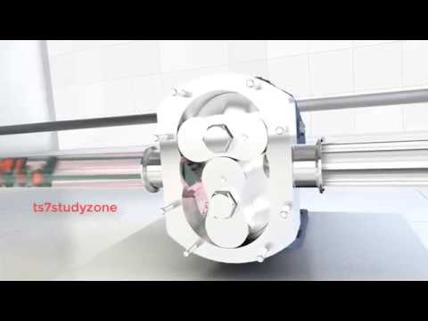 Rotary lobe pump working animation with detail explanation