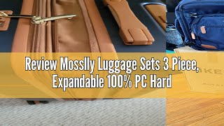 Review Mosslly Luggage Sets 3 Piece, Expandable 100% PC Hardshell Suitcase with Spinner Wheels, 20in
