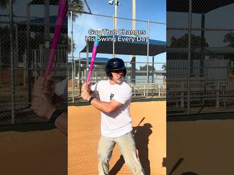 Guy That Changes His Swing Every Day 🤣 #baseball #comedy #viral #funny #hitting #mlb