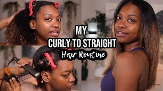 How To Straighten & Trim Natural Hair AT HOME Step By Step (1 PASS ONLY!)